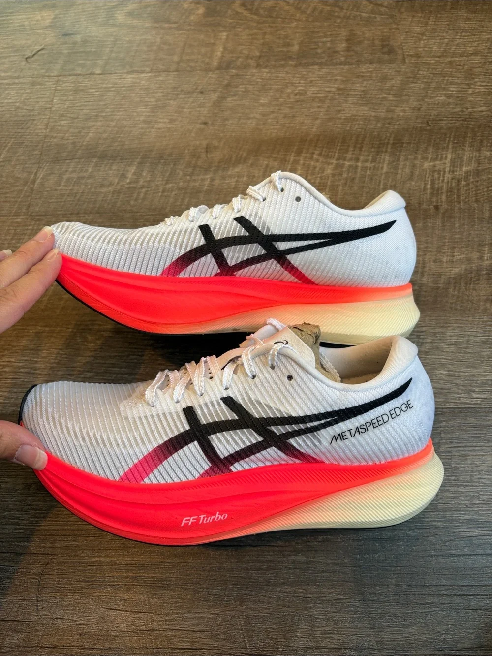 ASICS Metaspeed Edge+ Running Shoes M5/W6.5 White/Sunrise Red